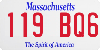 MA license plate 119BQ6