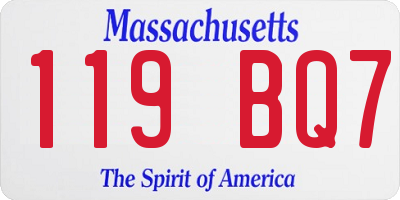 MA license plate 119BQ7
