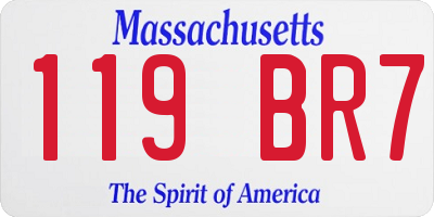 MA license plate 119BR7