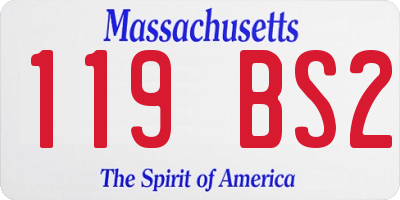 MA license plate 119BS2