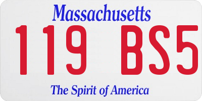 MA license plate 119BS5