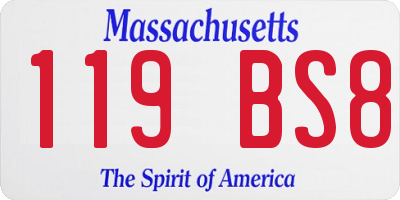 MA license plate 119BS8