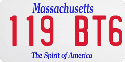 MA license plate 119BT6