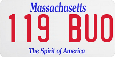 MA license plate 119BU0