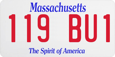 MA license plate 119BU1