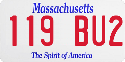 MA license plate 119BU2