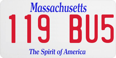 MA license plate 119BU5