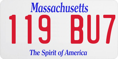 MA license plate 119BU7