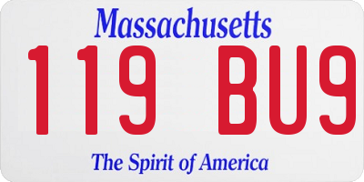 MA license plate 119BU9