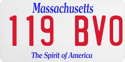 MA license plate 119BV0