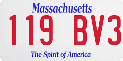MA license plate 119BV3