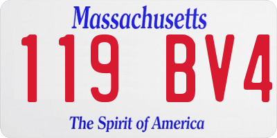 MA license plate 119BV4