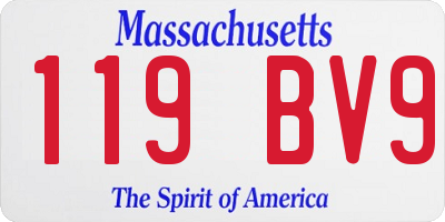 MA license plate 119BV9