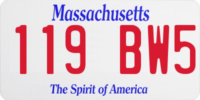 MA license plate 119BW5
