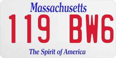 MA license plate 119BW6