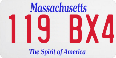 MA license plate 119BX4