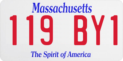 MA license plate 119BY1