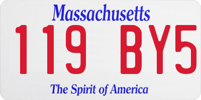 MA license plate 119BY5