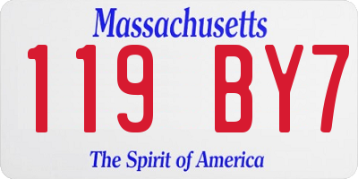 MA license plate 119BY7