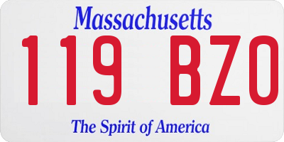 MA license plate 119BZ0