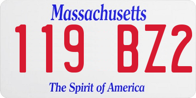 MA license plate 119BZ2
