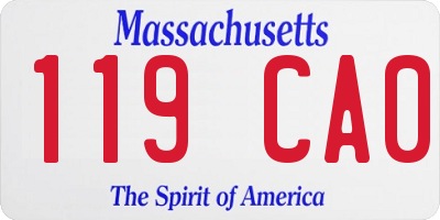 MA license plate 119CA0