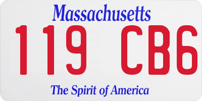 MA license plate 119CB6