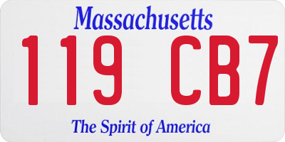 MA license plate 119CB7
