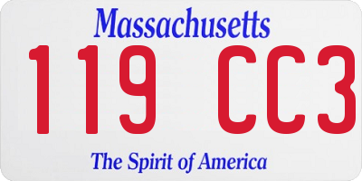 MA license plate 119CC3