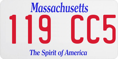 MA license plate 119CC5