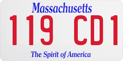 MA license plate 119CD1