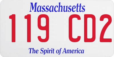 MA license plate 119CD2