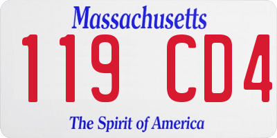 MA license plate 119CD4