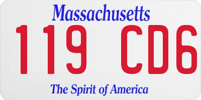 MA license plate 119CD6
