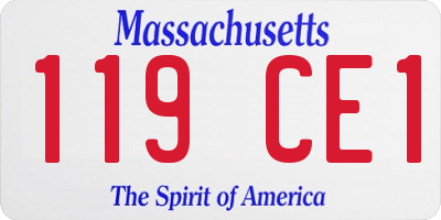 MA license plate 119CE1