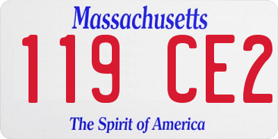MA license plate 119CE2
