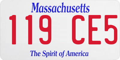 MA license plate 119CE5
