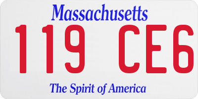 MA license plate 119CE6