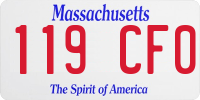 MA license plate 119CF0