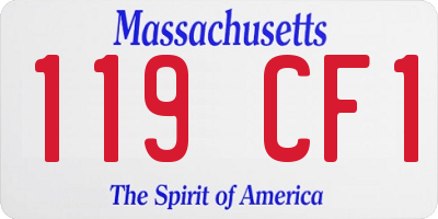 MA license plate 119CF1