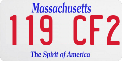 MA license plate 119CF2
