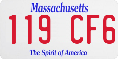 MA license plate 119CF6