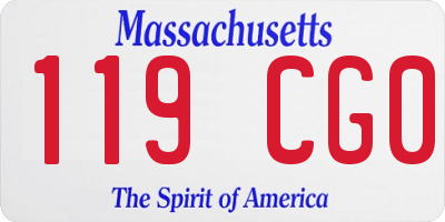MA license plate 119CG0