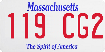 MA license plate 119CG2