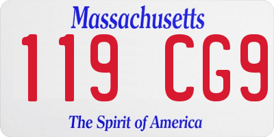 MA license plate 119CG9