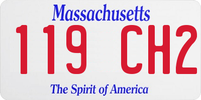 MA license plate 119CH2