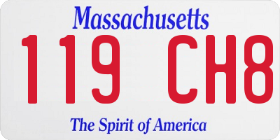 MA license plate 119CH8