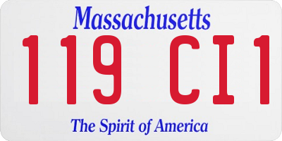 MA license plate 119CI1