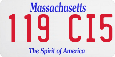 MA license plate 119CI5