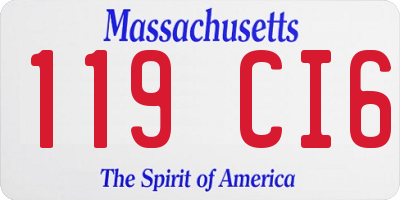 MA license plate 119CI6